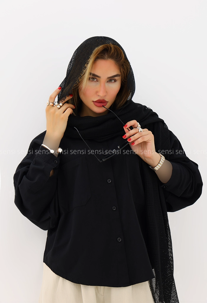 شومیز زنانه لینن باکسی کیمونو کد1006057